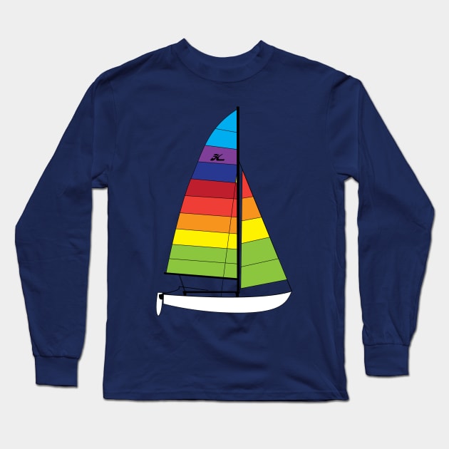 Hobie 16 Catamaran Sailboat Long Sleeve T-Shirt by CHBB